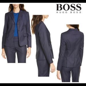 BOSS JATINDA Shadow Check VIRGIN WOOL Blazer Sz 10